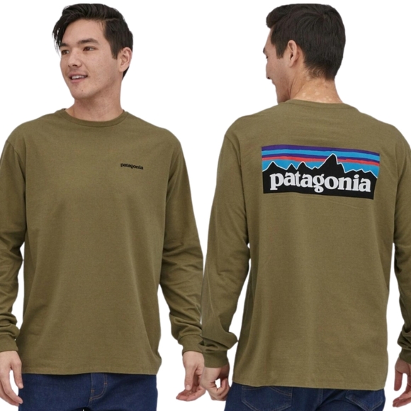 Patagonia Other - PATAGONIA Organic Cotton  Long Sleeve Graphic Tee Shirt Regular Fit in Green
